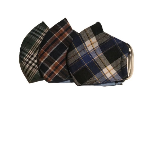 3 Pack Men's Cotton Plaid Face Masks - Picture 6 of 6